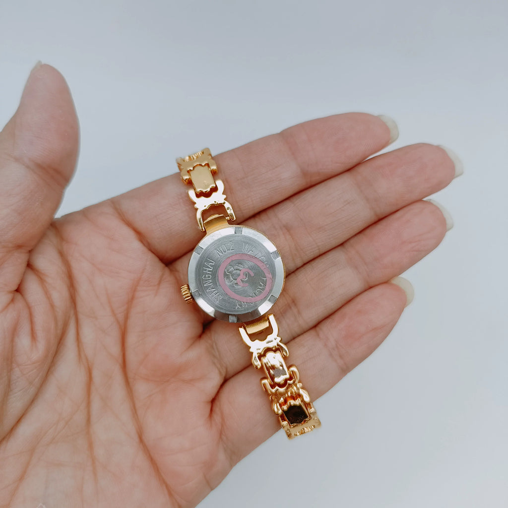 Baoshihua Ladies Manual Wind Mechanical Gold Watch Vintage 90s NOS