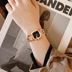 Women's Small Square Watch with Steel Band