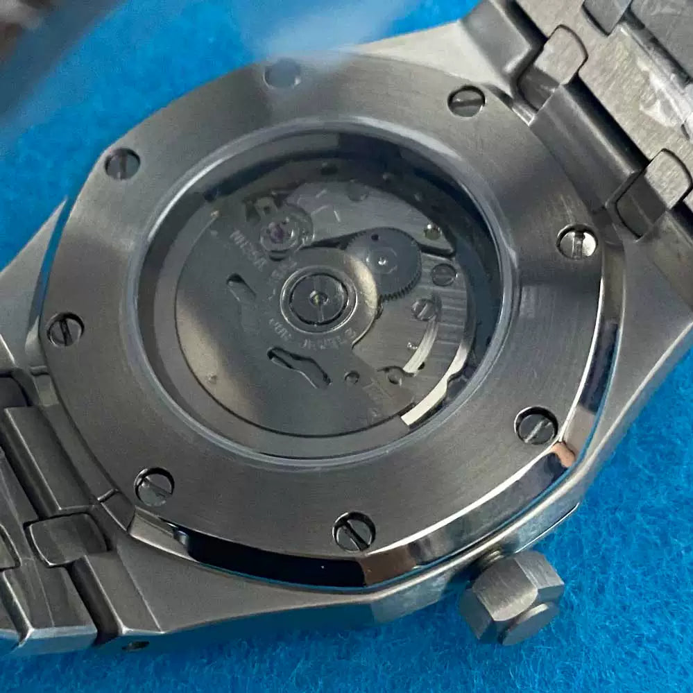 Men's 41mm Mechanical Watch NH35 Movement Sapphire Crystal Steel Case Green Lume