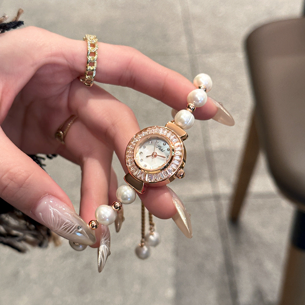 Women's Mother-of-Pearl Pearl Bracelet Quartz Watch