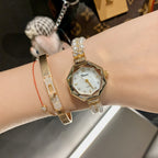 Women's Pearl Bracelet Rhinestone Quartz Watch