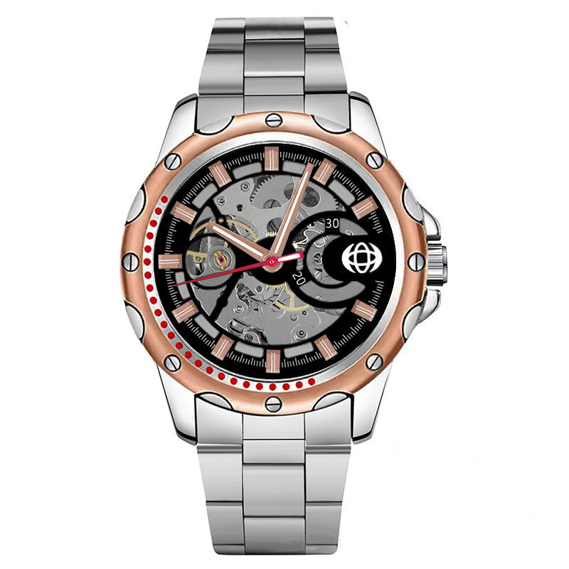 GESMART Men's Skeleton Automatic Mechanical Watch Silicone Band Sports Fashion