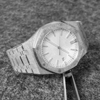 No Logo Men's Octagonal Starry Sand Automatic Watch Steel Butterfly Clasp NH35