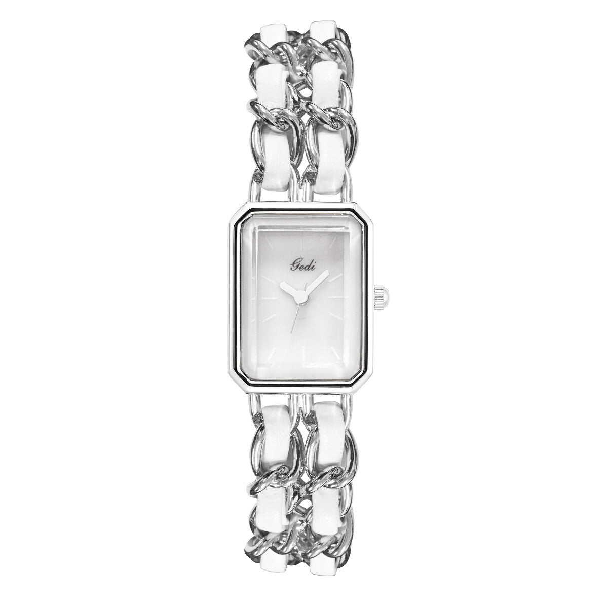 Women's Green Square Watch with Mesh Bracelet