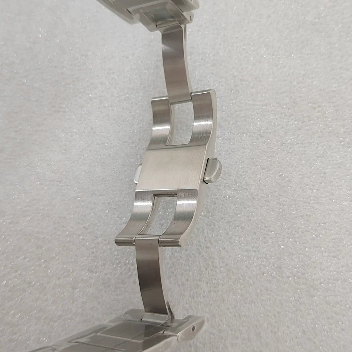 Men's 42mm Watch White Dial Non-Luminous Solid Back Mineral Glass 8215