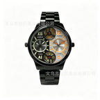 GESMART Men's Dual Time Zone Watch Steel Band Luminous Water Resistant Business