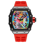 GESMART Men's Skeleton Graffiti Style Quartz Watch Fashion Trendy Premium Water Resistant