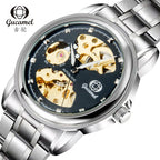 GESMART Men's Korean Style Double Sided Skeleton Automatic Mechanical Watch Business Fashion