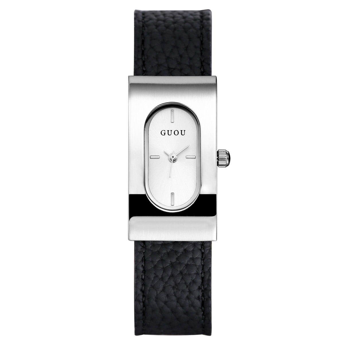 Women's Square Genuine-Leather Vintage Quartz Watch