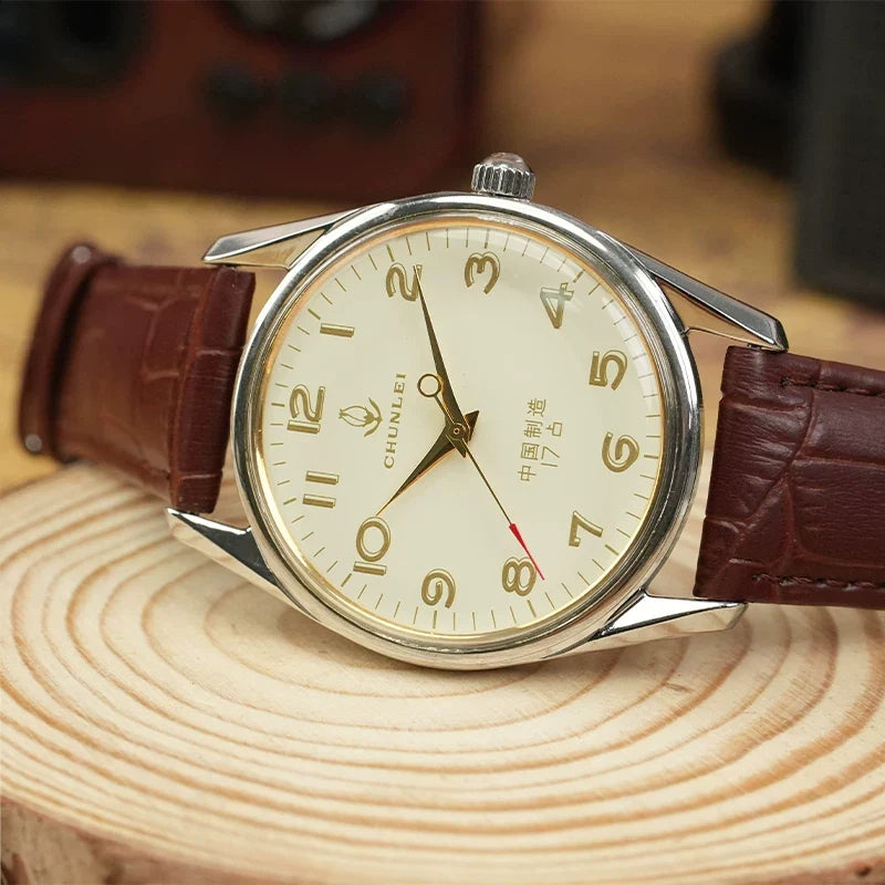 Chunlei Men's Manual Wind Mechanical Watch Vintage Retro Gift Choice