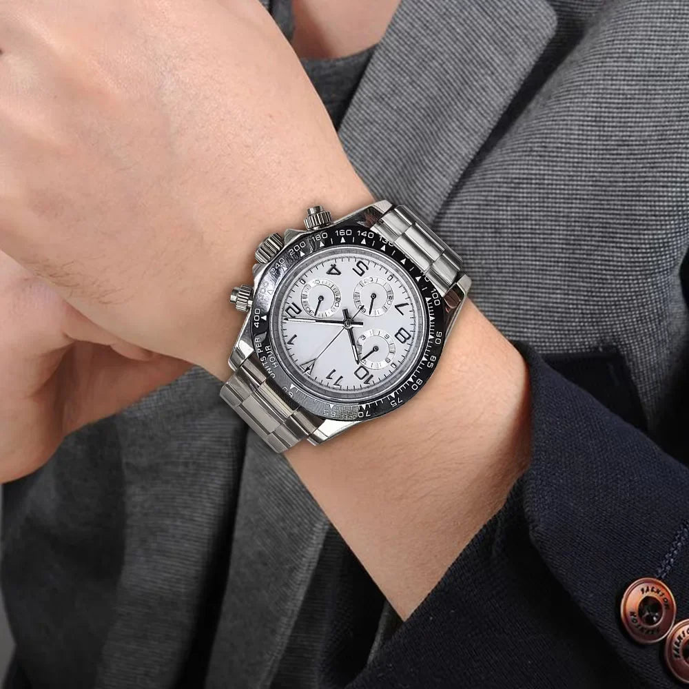 Men's Quartz Chronograph Watch 39mm Sapphire Crystal Luminous Hands