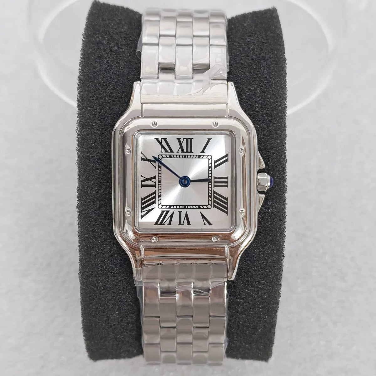 Ladies 27mm Square Quartz Watch Stainless Steel Case Bracelet VJ20 Movement