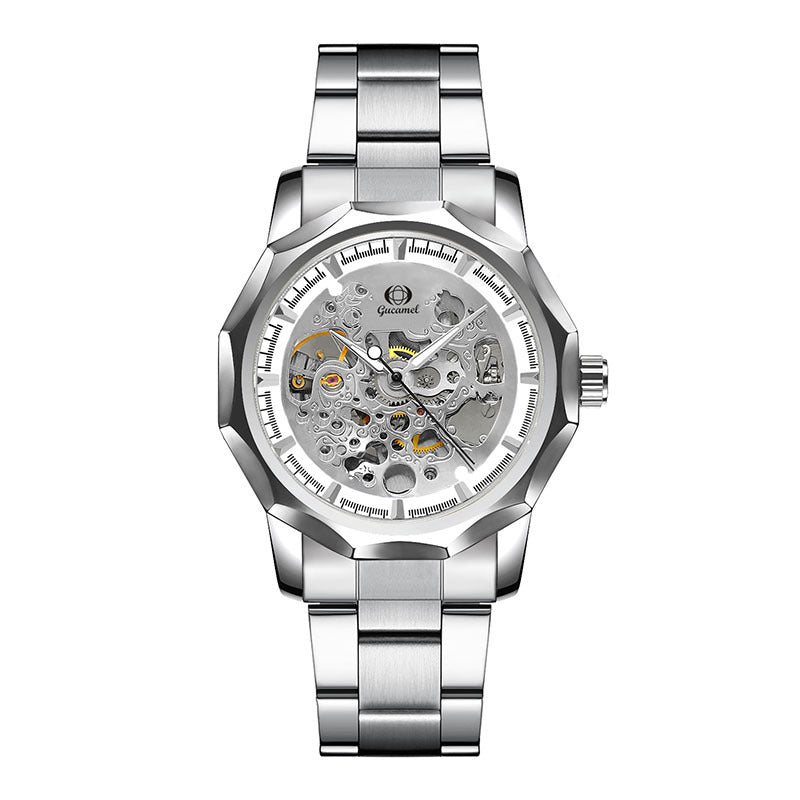 GESMART Men's High End Automatic Mechanical Watch Polygon Shape Dial Fashion Wristwatch