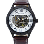 GESMART Men's Automatic Mechanical Watch Roman Numerals Luminous Skeleton Exhibition Case Back