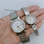 Baoshihua Quartz Watch Silver Baton Indices Large Small Vintage NOS