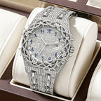 Men's Full-Rhinestone Hip-Hop Large-Dial Waterproof Watch