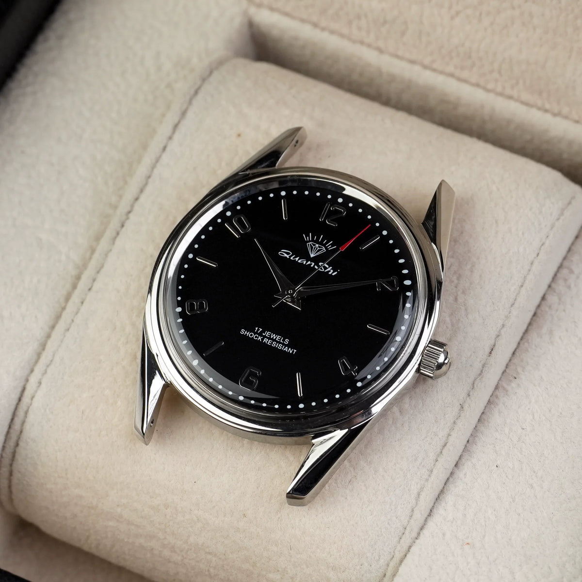 Vintage Men's Manual Wind Watch Solid Steel Bracelet 17 Jewels Shockproof