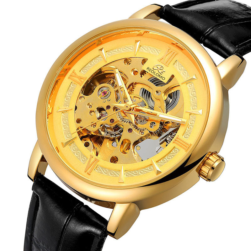 GESMART Men's New Skeleton Automatic Mechanical Watch European American Fashion