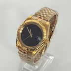 Men's Automatic Watch 36/39mm Gold Steel Case Sunray Dial NH35 Movement