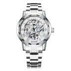 GESMART Men's Hand Winding Mechanical Skeleton Watch Exhibition Case Back Fashion
