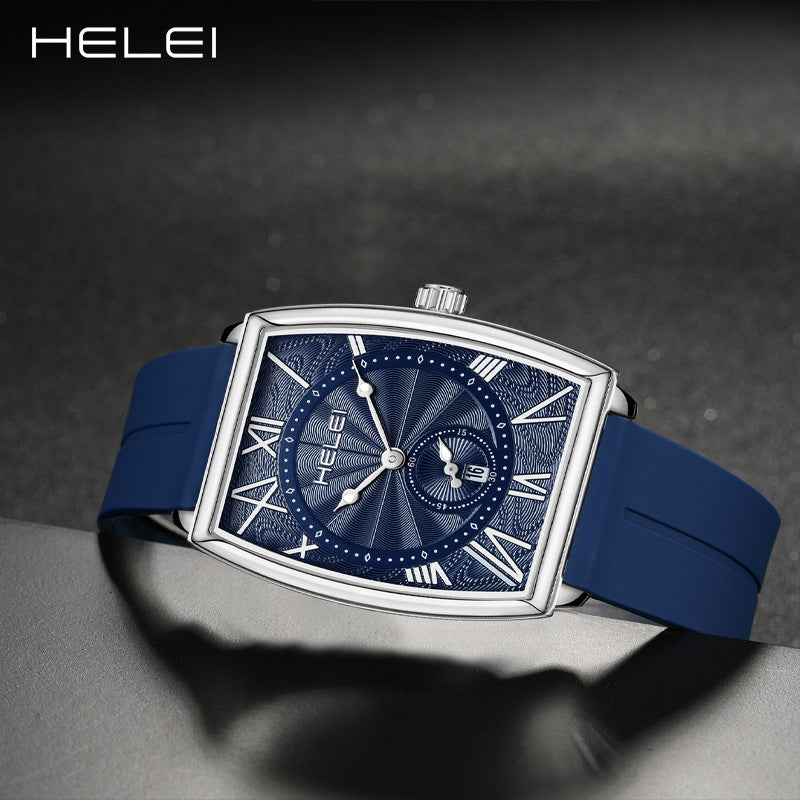 GESMART Men's Square Quartz Watch Roman Numeral Dial Water Resistant Casual Wristwatch