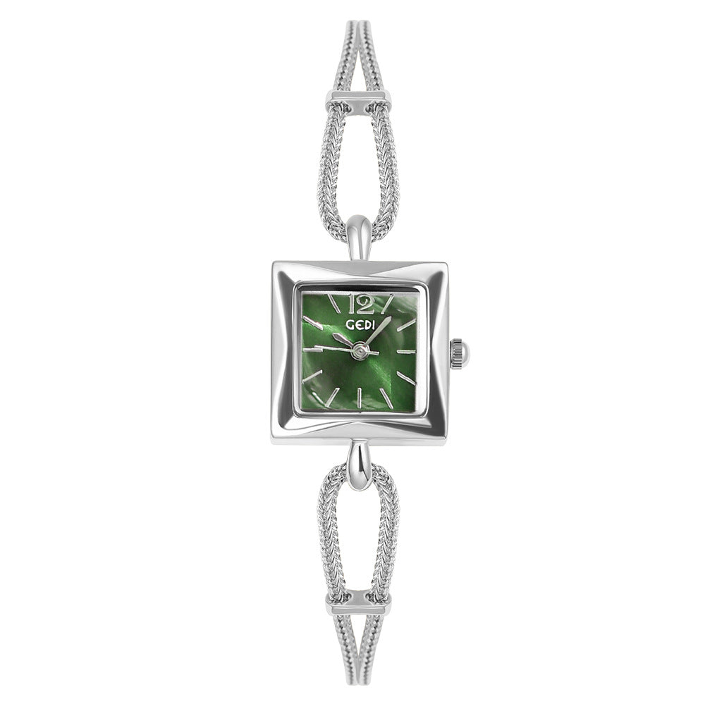 GESMART Women's Small Square Bracelet Quartz Watch Minimalist Niche Design Vintage Style