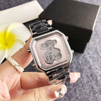 Women's Cartoon Multi-Function Sport Watch, Rhinestone Dial with Silicone Strap