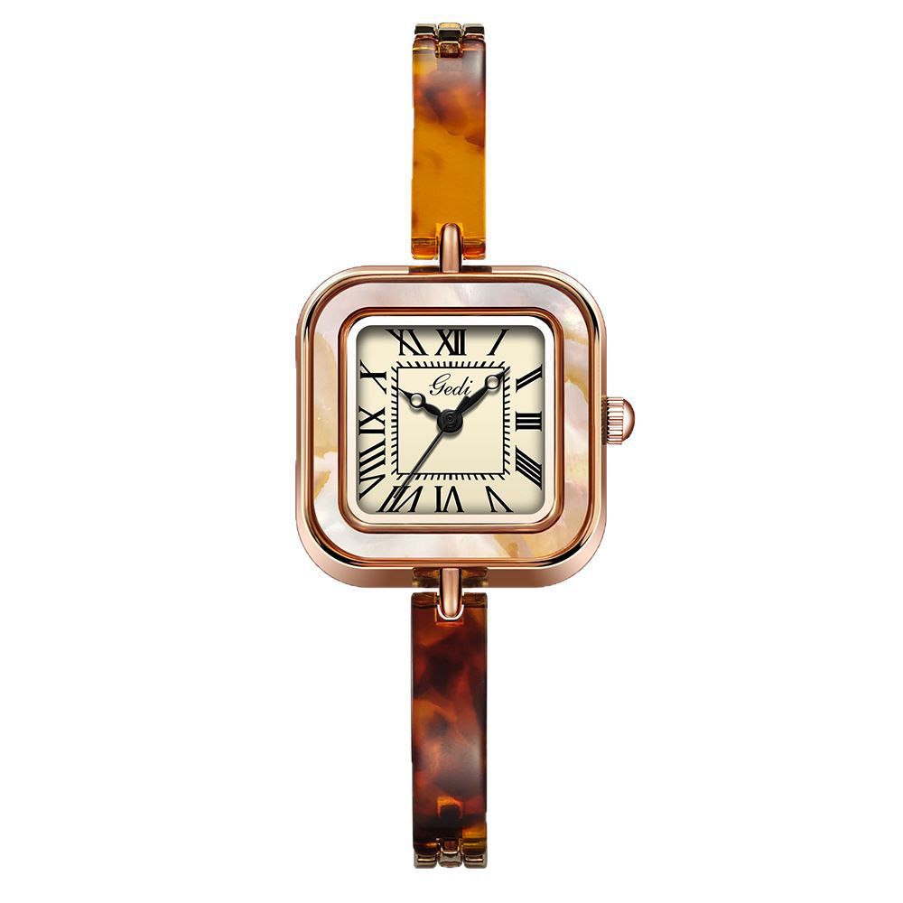 GESMART Women's Small Square Quartz Bracelet Watch Retro Vintage Style Premium Fashion
