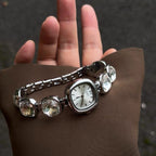 Women's Small Square Rhinestone Bracelet Quartz Watch