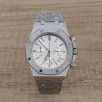 Men's 41mm Quartz Chronograph Watch Stainless Steel Case Bracelet VK63 Movement