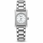 Women's Square Case Round-Dial Rhinestone Quartz Watch
