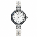 Women's Pearl Rhinestone Bracelet Quartz Watch