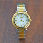 HAIDA Men's Manual Wind Mechanical Watch Brushed Gold Bezel Two-Tone Classic