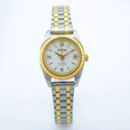 HAIDA Ladies Automatic Mechanical Watch Two-Tone Crystal-Set Round Vintage NOS