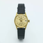Sea Gull Ladies Mechanical Watch Titanium Date Leather Strap Vintage NOS