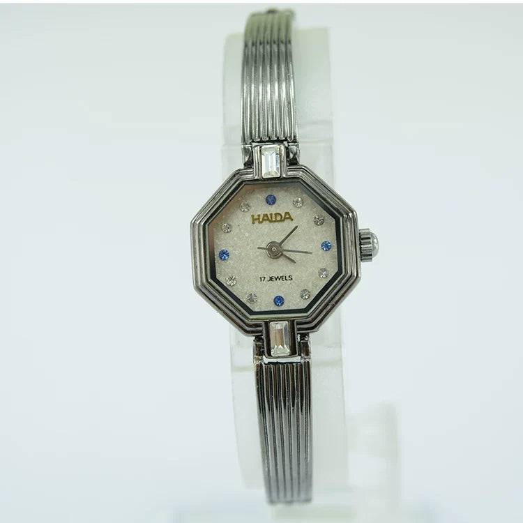 HAIDA Ladies Mechanical Watch Tungsten Color Black Dial Classic Fashion