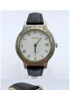 HAIDA Men's Manual Wind Mechanical Watch Leather Strap Simple Classic NOS