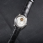 HAIDA Men's Automatic Skeleton Mechanical Watch Exhibition Back Silver NOS