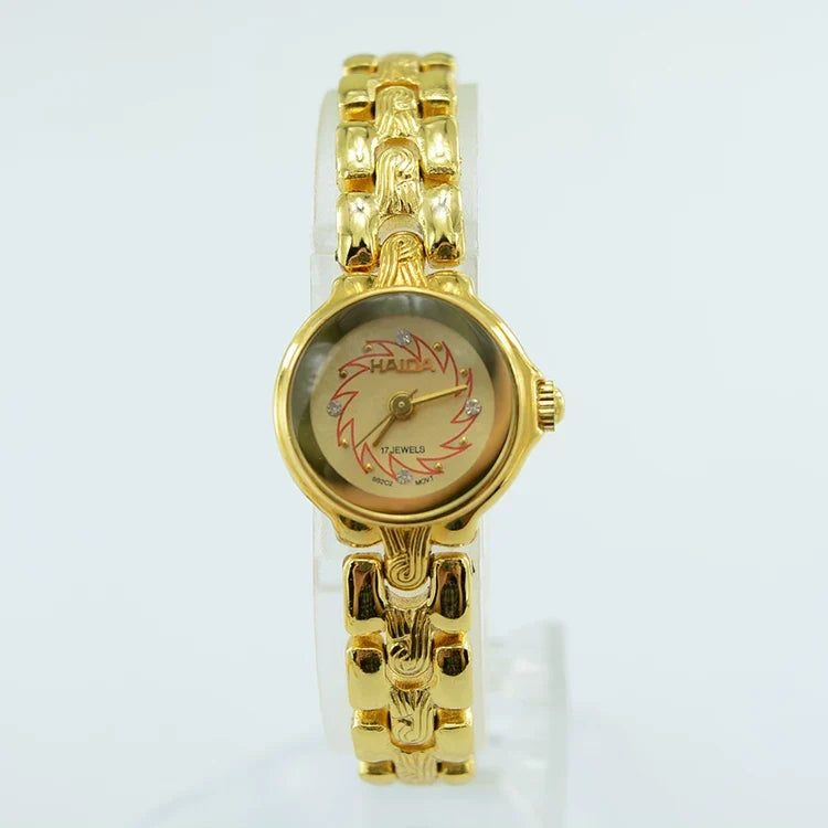 HAIDA Ladies Manual Wind Mechanical Watch Gold-Plated Fashion NOS