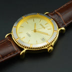 HAIDA Men's Automatic Mechanical Watch Two-Tone Genuine Leather Strap NOS