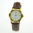 HAIDA Men's Automatic Mechanical Watch White Dial Titanium Leather Strap NOS