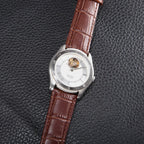 HAIDA Men's Automatic Skeleton Mechanical Watch Exhibition Back Silver NOS
