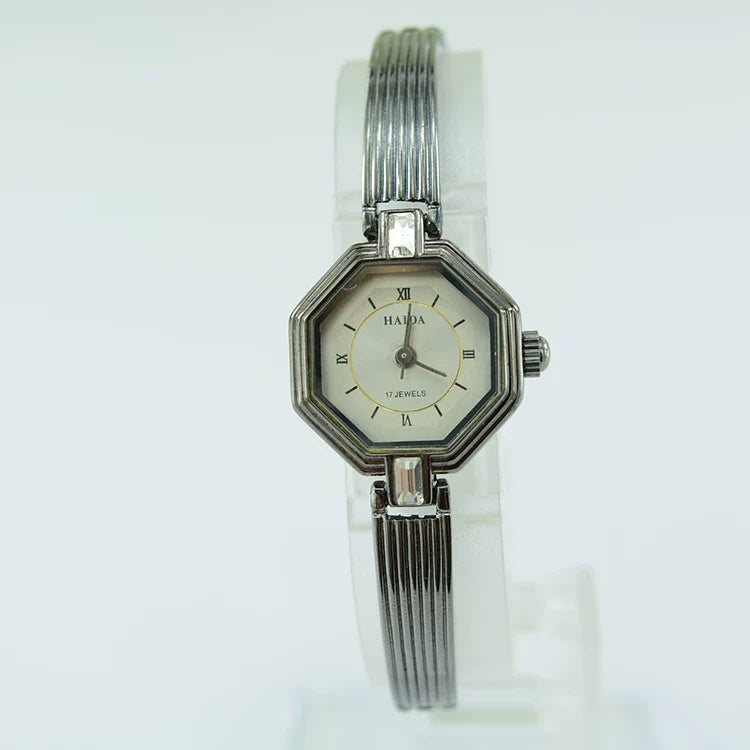 HAIDA Ladies Mechanical Watch Tungsten Color Black Dial Classic Fashion