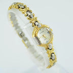 HAIDA Ladies Quartz Watch Two-Tone Blue Crystal-Set