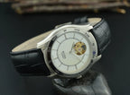 HAIDA Men's Automatic Skeleton Mechanical Watch Exhibition Back Silver NOS