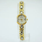 HAIDA Ladies Quartz Watch Two-Tone Blue Crystal-Set