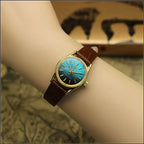 Sea Gull Ladies Mechanical Watch Titanium Date Leather Strap Vintage NOS