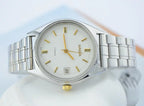 HAIDA Men's Manual Wind Mechanical Watch White Dial Date Steel Classic NOS