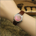 Sea Gull Ladies Mechanical Watch Titanium Date Leather Strap Vintage NOS