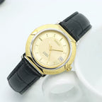 HAIDA Men's Automatic Mechanical Watch Two-Tone Steel Bracelet Gold Indices NOS